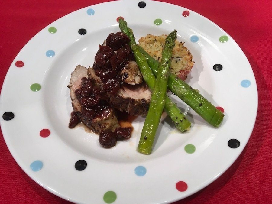 Grilled Pork Tenderloin with Dried Cherry-Chipotle Sauce